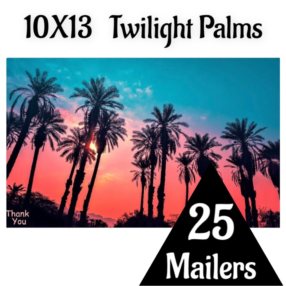 25 10X13 Poly Mailers Twilight Palms Shipping Envelopes PRICE IS FIRM - Picture 6 of 11